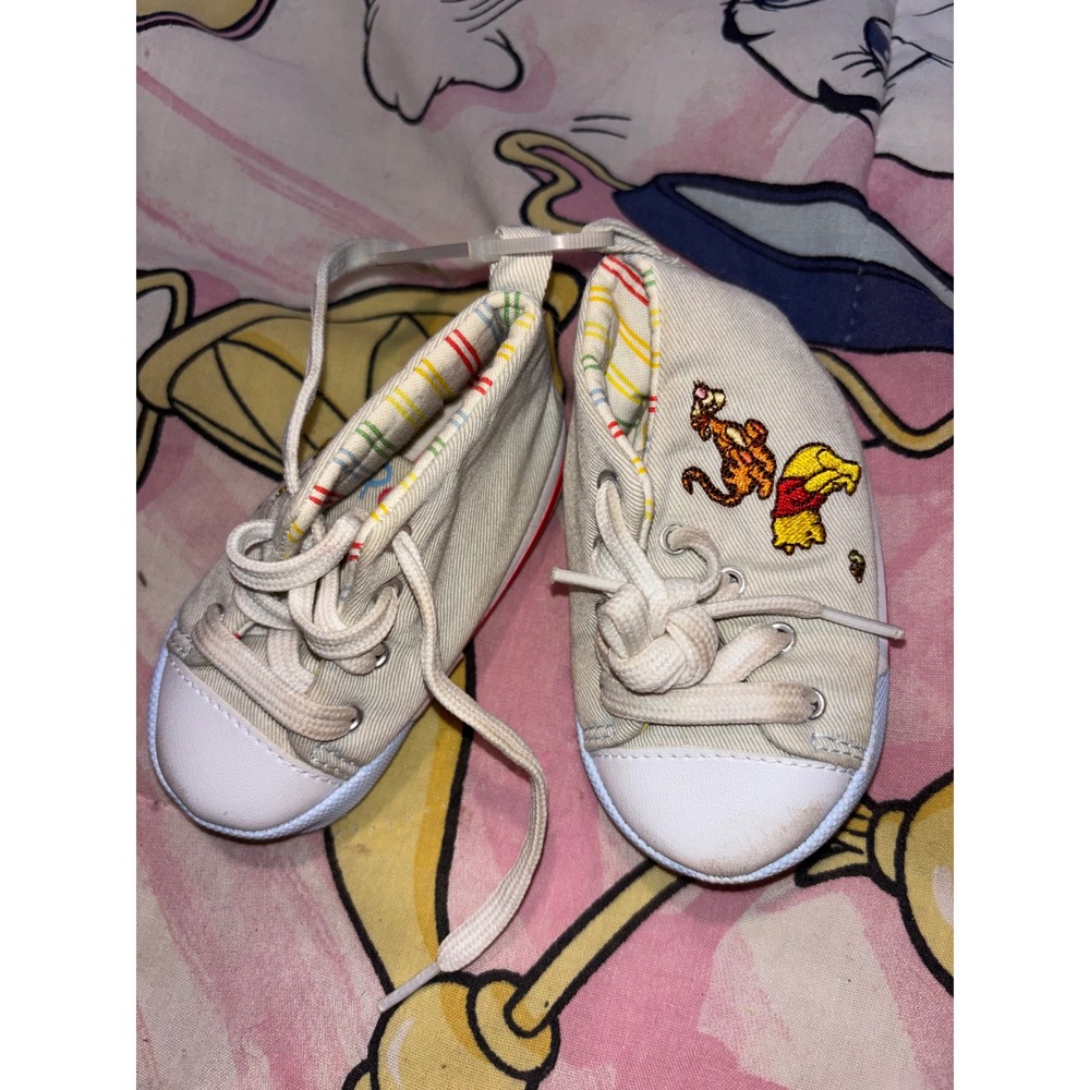 Disney Winnie the Pooh Tigger Infant Shoes Canvas Sneakers Soft Sole VINTAGE
